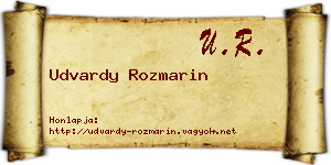 Udvardy Rozmarin névjegykártya